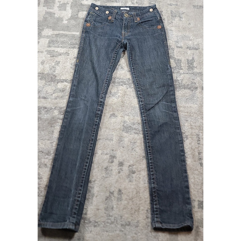 True Religion Women's Limited Edition Stitching Blue Denim Jeans Sz 28x30 - Desc